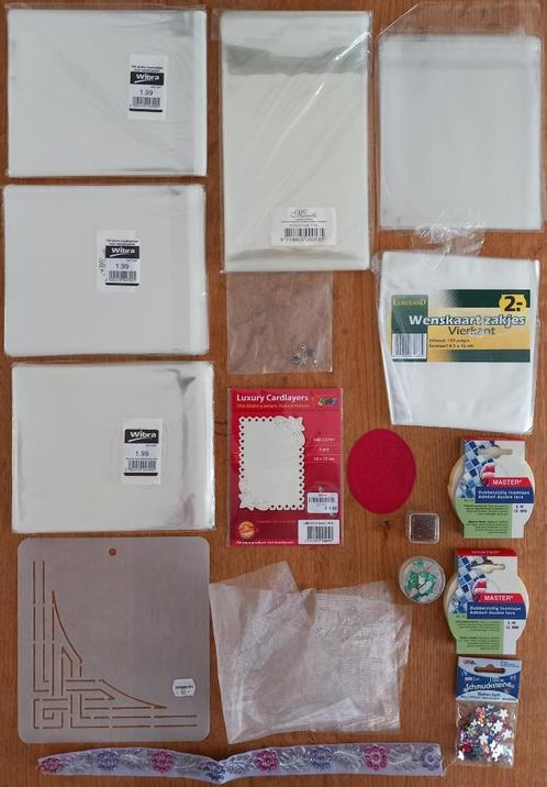 Pakket hobbyspullen, sommige nog nieuw in verpakking., Hobby en Vrije tijd, Kaarten | Zelf maken, Nieuw, Overige typen, Overige thema's