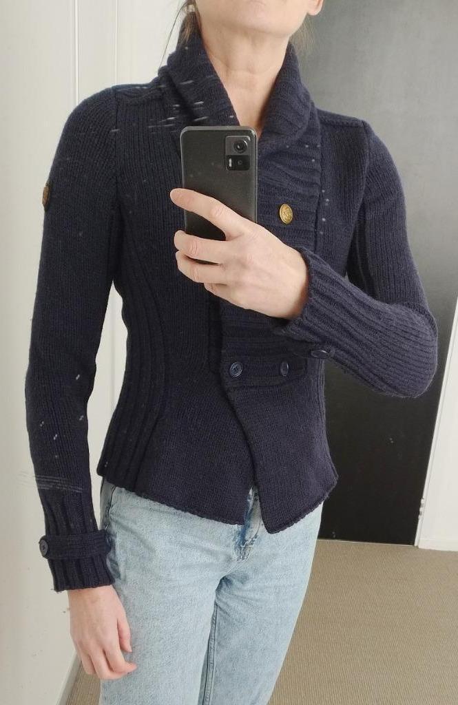 donkerblauw gebreide vest REPLAY, maat 36, Kleding | Dames, Truien en Vesten, Gedragen, Maat 36 (S), Blauw, Ophalen of Verzenden