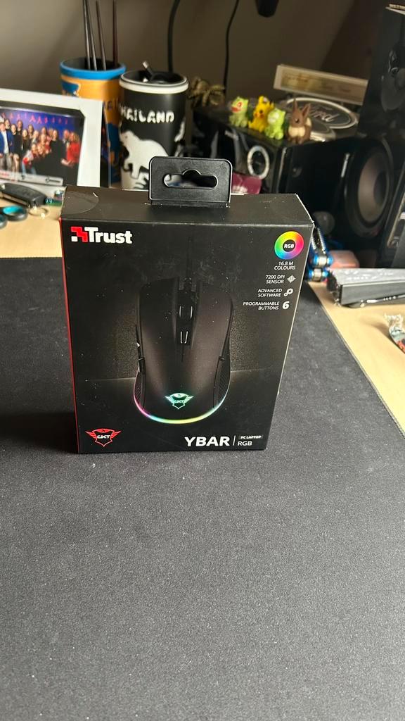 Trust GXT 922 YBAR, Computers en Software, Muizen, Zo goed als nieuw, Muis, Rechtshandig, Bedraad, Gaming muis, Ophalen