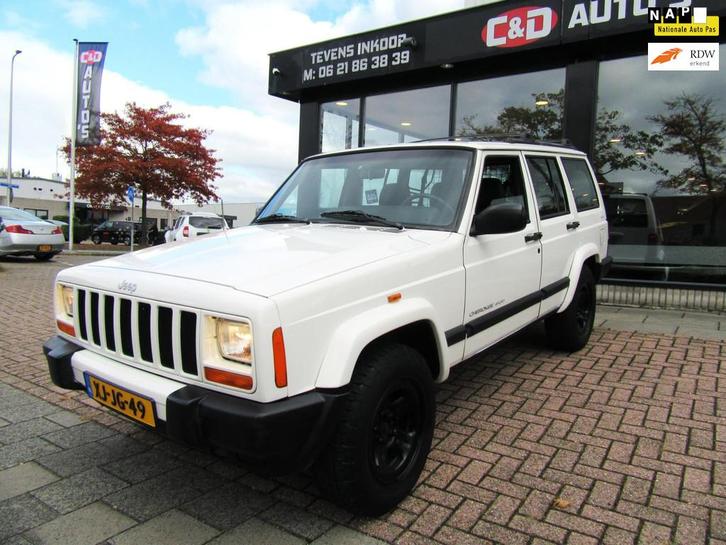 Jeep Cherokee 2.5i Sport 1998 ORIG NL RETRO ECHTE 4X4 JEEP, Auto's, Jeep, Bedrijf, Te koop, Cherokee, 4x4, Airbags, Radio, Startonderbreker