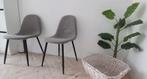 Tijdloze mooie Stoelen 2x grijs stof met matzwarte pootjes, Ophalen, Zo goed als nieuw, Stof, Twee