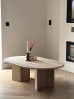 Travertin salontafel ovaal, Huis en Inrichting, Ophalen, Overige materialen, 100 tot 150 cm, 50 tot 100 cm