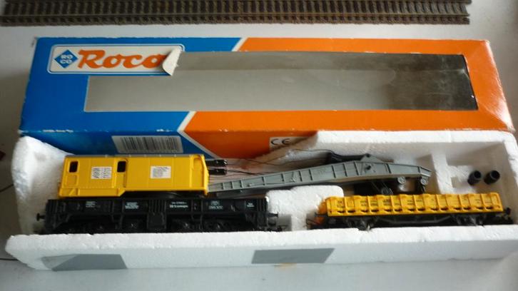 Roco H0 46331 kraanwagon met ondersteuningswagon in ovp, Hobby en Vrije tijd, Modeltreinen | H0, Gebruikt, Wagon, Gelijkstroom