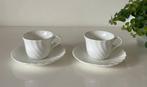 2 Wedgwood Candlelight plain kop en schotels, Ophalen of Verzenden, Zo goed als nieuw, Wedgwood, Kop(pen) en/of Schotel(s)