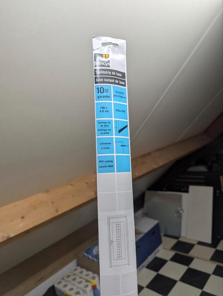 Nieuwe Tochtstrip Universeel Zwart/Metaal, Doe-het-zelf en Verbouw, Deuren en Horren, Nieuw, Ophalen