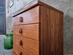 Jaren 80 Ladenkast Teak | Deens Mid Century Design Lade Kast, Teakhout, Gebruikt, 3 of 4 laden, Minder dan 100 cm