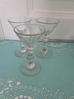 Antieke paraplu glaasjes 2-knoops, 3 stuks, Antiek en Kunst, Antiek | Glas en Kristal, Ophalen of Verzenden