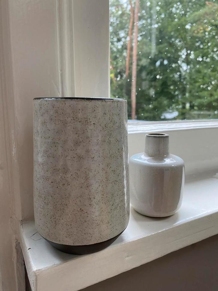 Zaalberg Holland Vaasjes, jaren 70, Huis en Inrichting, Woonaccessoires | Vazen, Zo goed als nieuw, Wit, Minder dan 50 cm, Aardewerk of Porselein