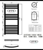 2 stuks handdoek radiator zwart van OPPIO in doos., Ophalen, Radiator, Nieuw, Minder dan 60 cm