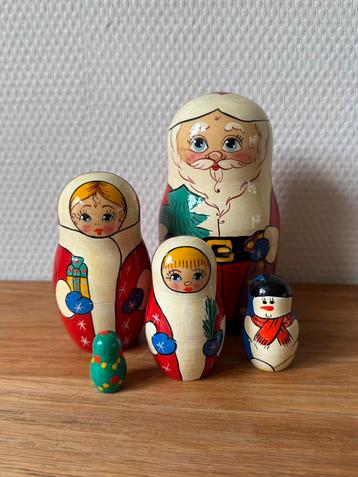 Vintage Kerstman Matroesjka Set, Kerst, Nesting Dolls beschikbaar voor biedingen