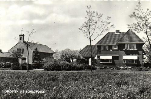 Groeten uit Schildwolde - gezicht op - ongelopen, Verzamelen, Ansichtkaarten | Nederland, Ongelopen, 1920 tot 1940, Ophalen of Verzenden