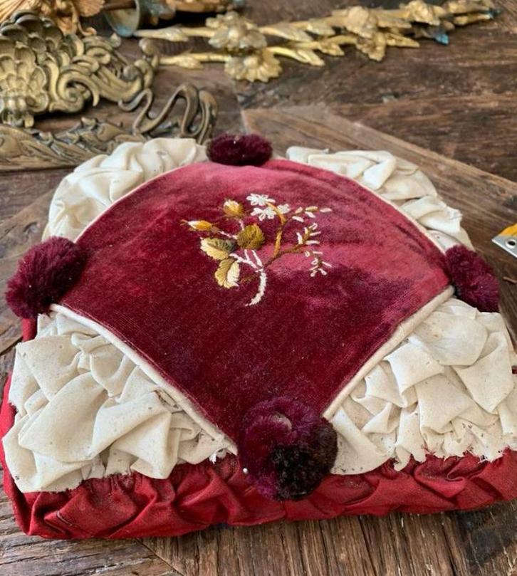 Antiek Bruidskussen Brocante, Antiek en Kunst, Antiek | Kleden en Textiel, Ophalen of Verzenden