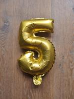Opblaasbare gouden 5 (of 2), Ophalen of Verzenden, Zo goed als nieuw, Versiering, Verjaardag