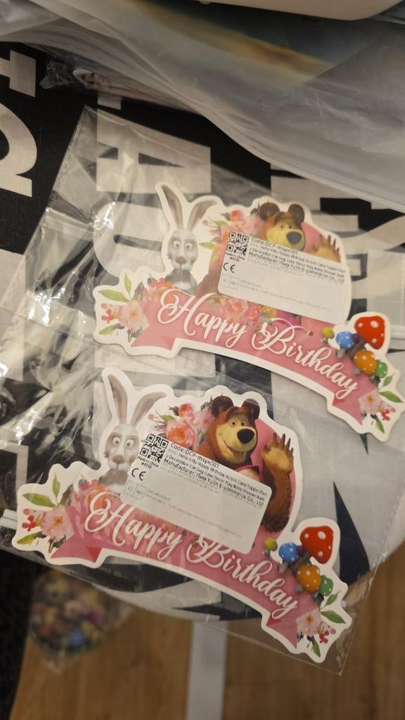 Happy Birthday Taart Decoratie, Ophalen of Verzenden, Nieuw, Feestartikel, Verjaardag