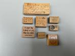 Stempels tekst, Hobby en Vrije tijd, Stempelen, Ophalen of Verzenden, Gebruikt, Houten stempel