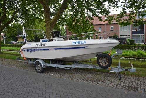 Aquamar 19FT Console boot met 75PK 4tact inclusief traile, Watersport en Boten, Vis- en Consoleboten, Gebruikt, 70 pk of meer