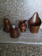 Koperen potjes, kannetje, bakje. Geel en rood koper, Antiek en Kunst, Ophalen of Verzenden, Koper