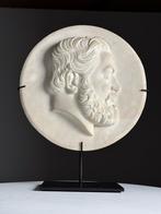 Hand Carved Marmeren Relief Portret antiek, Ophalen, Zo goed als nieuw
