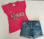 Zomer setje: jeans short & Firenze shirt, maat 116-122, Meisje, D-Zine, Ophalen of Verzenden, Zo goed als nieuw