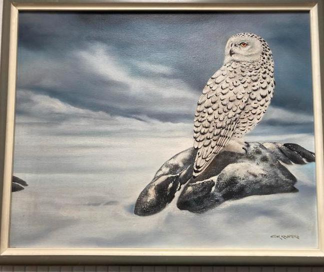 Uil in Sneeuw - Cor Kaspers Schilderij, Antiek en Kunst, Kunst | Schilderijen | Klassiek, Ophalen of Verzenden