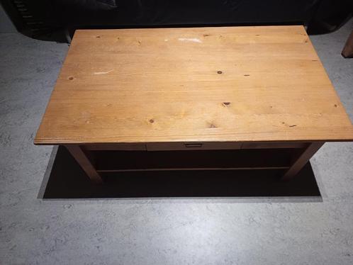 Lage houten tafel, Huis en Inrichting, Tafels | Salontafels, Gebruikt, Minder dan 50 cm, 100 tot 150 cm, 50 tot 100 cm, Rechthoekig