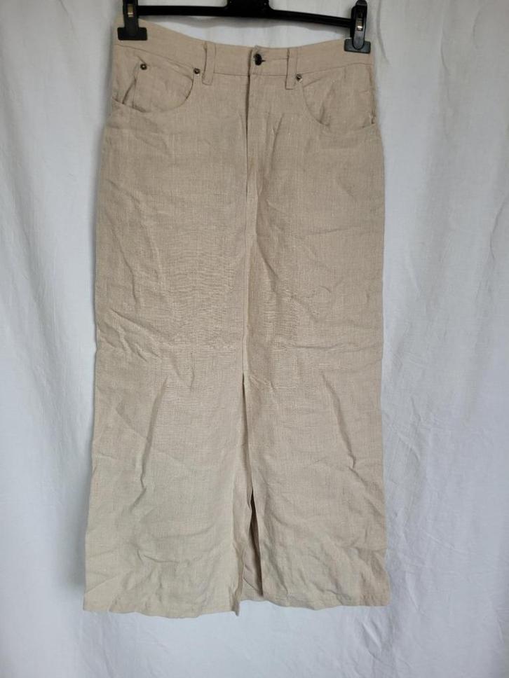 Gave lange 100% linnen rok mt 36 merk Logg, Kleding | Dames, Rokken, Zo goed als nieuw, Maat 36 (S), Grijs, Knielengte, Ophalen of Verzenden