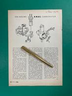 Amal Motorcycle Carburateurs Artikel 1954 UK/NL (Org.), 1940 tot 1960, Nederland, Ophalen of Verzenden, Tijdschrift