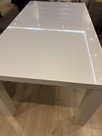 Hoogglans salon- en eettafel samen voor een prikkie!, Ophalen, Gebruikt, 100 tot 150 cm, Vierkant