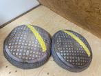 2 grote kussens / poef met putdekselprint, Ophalen of Verzenden, Zo goed als nieuw, Grijs, Rond