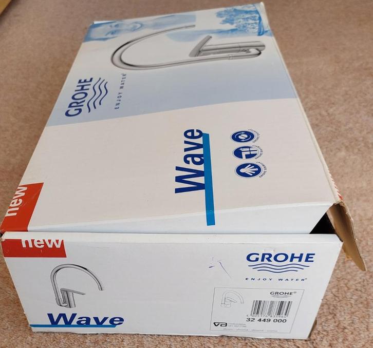 NIEUWE Grohe Wave mengkraan - nog in de verpakking in doos, Doe-het-zelf en Verbouw, Sanitair, Nieuw, Kraan, Chroom, Ophalen