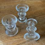 Vintage Pukeberg frosted glas Staffan Gellerstedt kandelaar, Ophalen of Verzenden, Glas