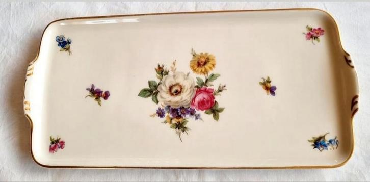 Hutschenreuther Hohenberg creme cacke schaal rozen bloemen, Antiek en Kunst, Antiek | Servies los, Ophalen of Verzenden