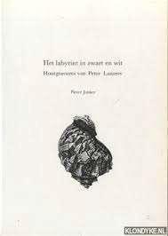 Het labyrint in zwart en wit - Houtgravures van Peter lazaro, Boeken, Kunst en Cultuur | Beeldend, Zo goed als nieuw, Grafische vormgeving