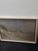 Aquarel Zeeland Strand - Gesigneerd & Ingelijst, Ophalen of Verzenden