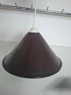 vintage metalen bruine hanglamp retro design jaren 70, Gebruikt, Vintage, Ophalen of Verzenden, Metaal