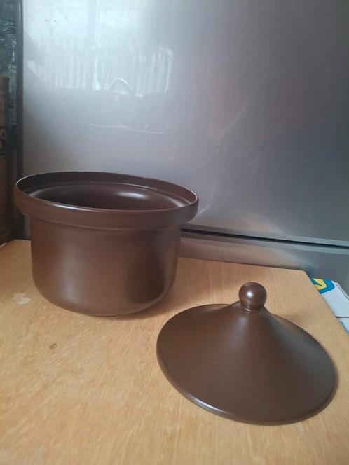 Potterie de Driehoek Huizen dekschaal laren bruin, Huis en Inrichting, Keuken | Potten en Pannen, Zo goed als nieuw, Overige materialen