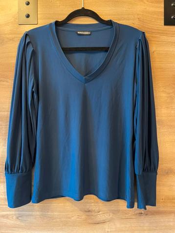 Maicazz prachtige petrol travelstof blouse maat L beschikbaar voor biedingen