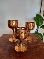 Vintage messing kandelaren kaarsen goud x3, Huis en Inrichting, Woonaccessoires | Kandelaars en Kaarsen, Overige materialen, Overige kleuren