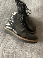 Mooie lak laarsjes met veters en rits, Zwart, Lage of Enkellaarzen, Ophalen of Verzenden, Zo goed als nieuw