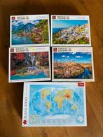 Puzzels (4x 1000 en 1x 2000 stukjes), Ophalen, 500 t/m 1500 stukjes, Gebruikt, Legpuzzel