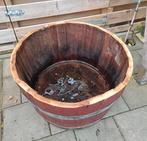 Halve Wijnvat Plantenbak, Tuin en Terras, Bloembakken en Plantenbakken, Ophalen, Gebruikt, Rond, Hout