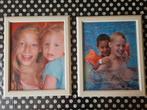 2 Fotolijsten 40x50 Gebroken Wit met Glas, Ophalen of Verzenden, Gebruikt