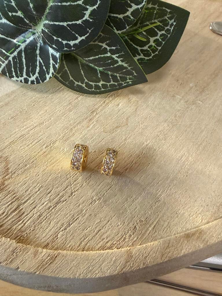2x Pandora vergulde pavé clipbedels, Sieraden, Tassen en Uiterlijk, Bedels, Overige materialen, Gebruikt, Verzenden, Pandora