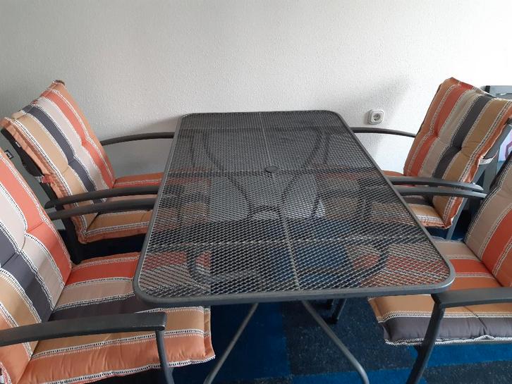 tuin set, Tuin en Terras, Tuinsets en Loungesets, Gebruikt, Tuinset, Overige materialen, 4 zitplaatsen, Eettafel, Stoel, Ophalen