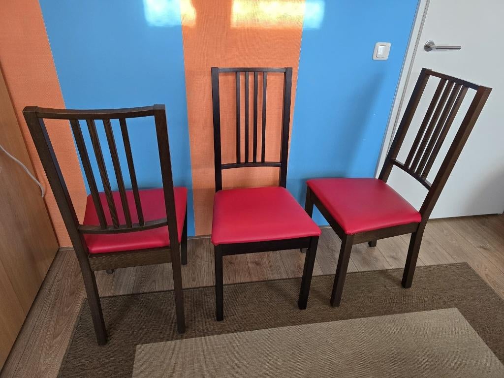 Ikea stoelen 3 st., Huis en Inrichting, Stoelen, Ophalen, Compact, Zo goed als nieuw, Leer