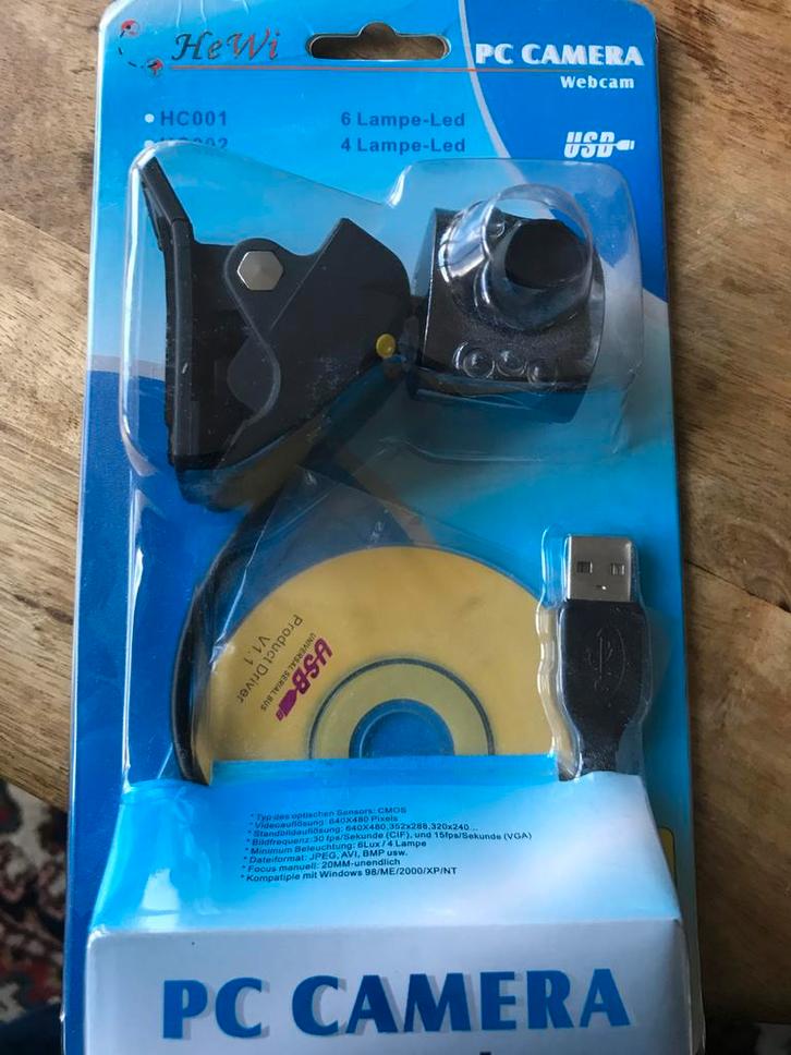 HeWi PC Camera Webcam HC001 - Nieuw in verpakking, Computers en Software, Webcams, Nieuw, Bedraad, Windows, Monitorclip, Verzenden
