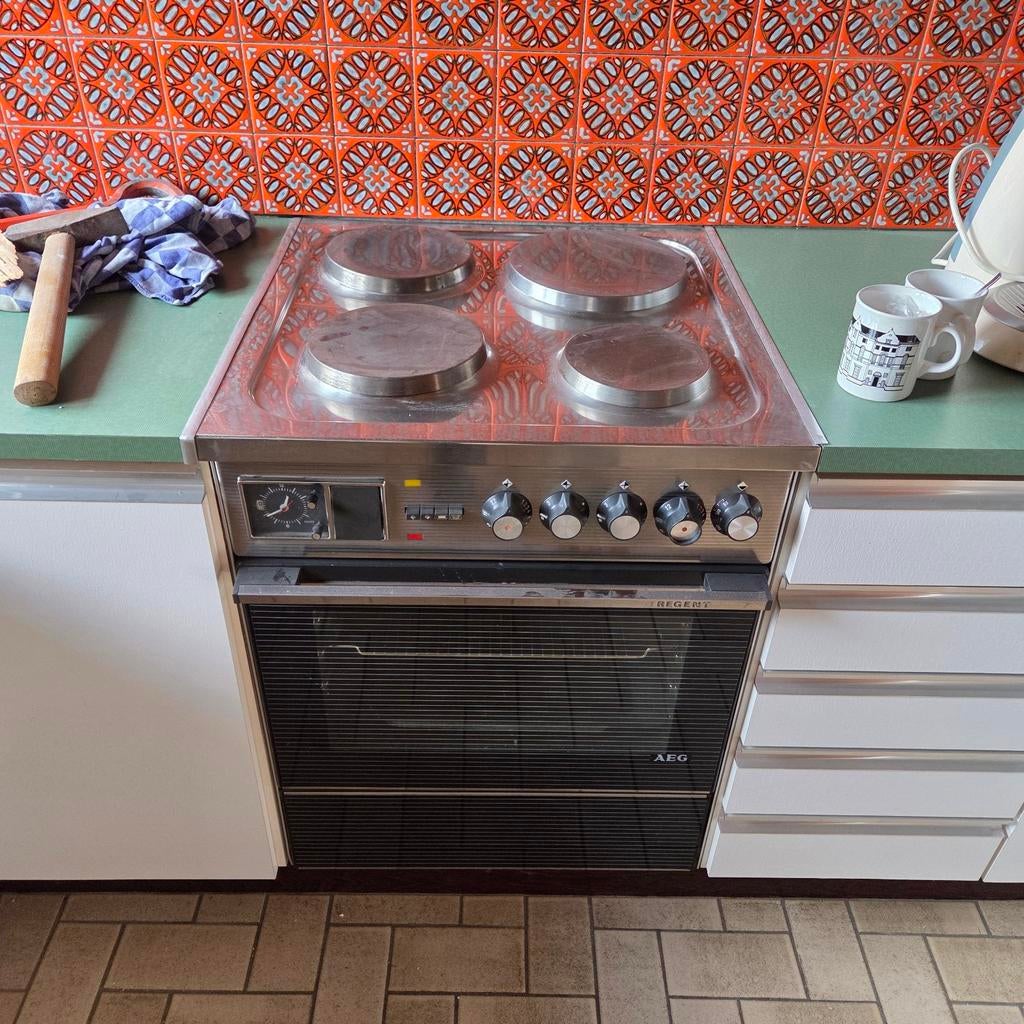Vintage AEG oven met fornuisfunctie, Witgoed en Apparatuur, Ophalen, 4 kookzones, Gas, Vrijstaand