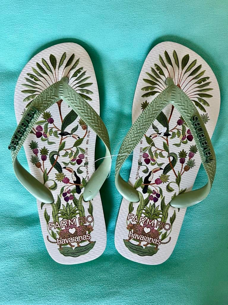 Farm Rio Havaianas slippers, mt 37 nieuw, lichtgroen, Slippers, Nieuw, Ophalen of Verzenden, Groen