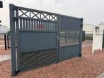 Dubbele draaipoort antraciet 310x200 cm incl. palen, Ophalen, Gebruikt, Staal, 200 cm of meer