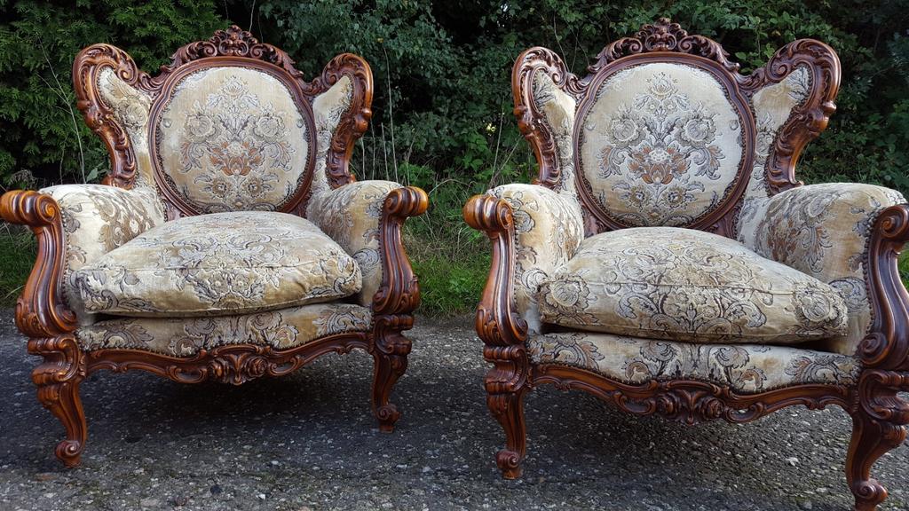 Barok fauteuis met bank, Ophalen